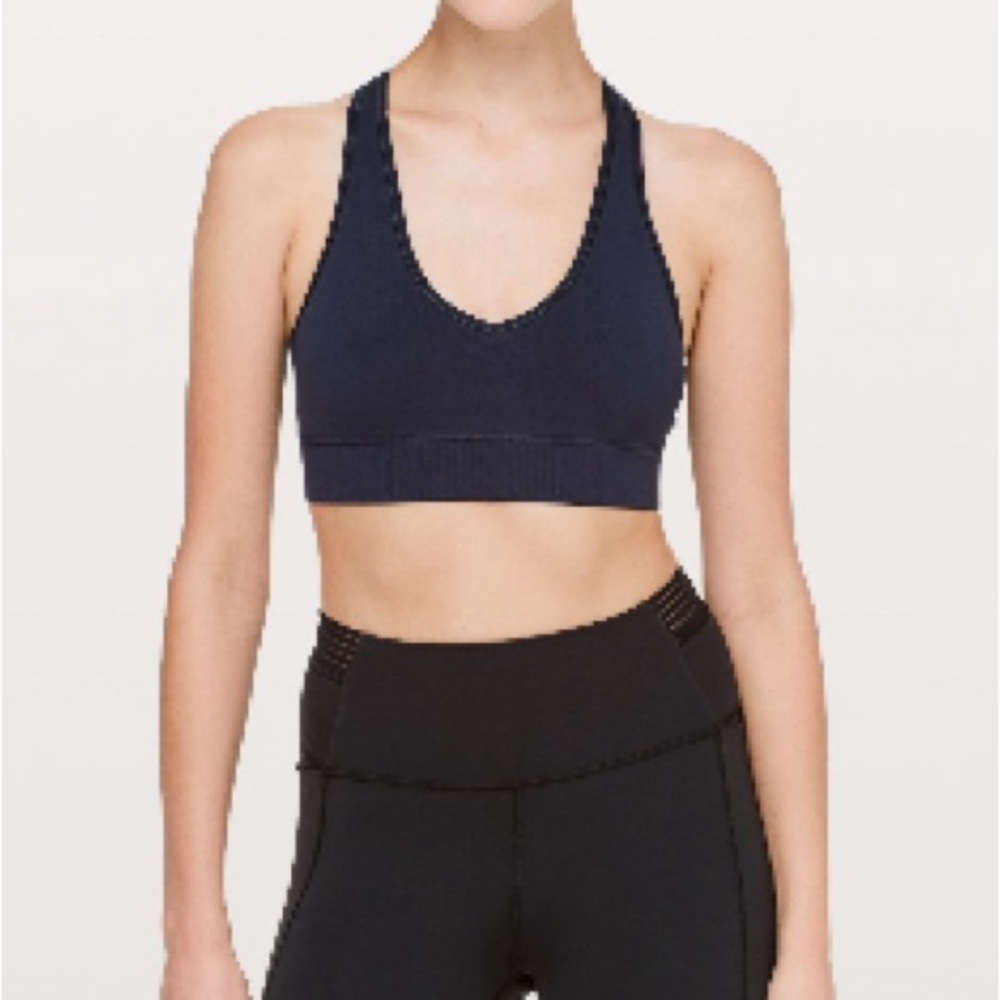 Lulu Lemon Reveal Bra Precision Midnight Blue, Size 8